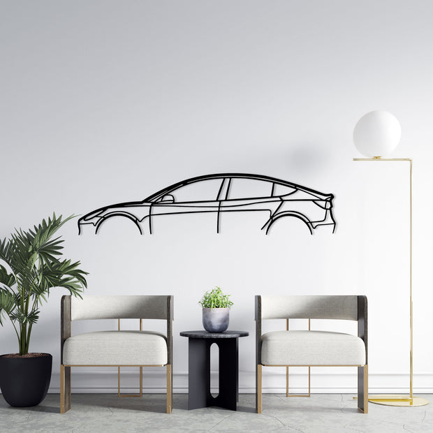 Tesla Model 3 Silhouette Metal Wall Art