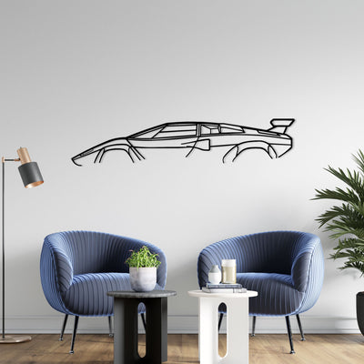 Lamborghini Countach Silhouette Metal Wall Art