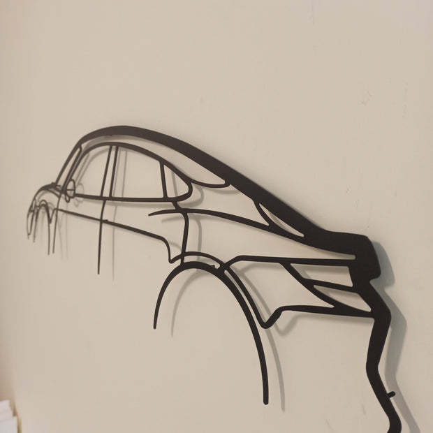 Taycan Silhouette Metal Wall Art