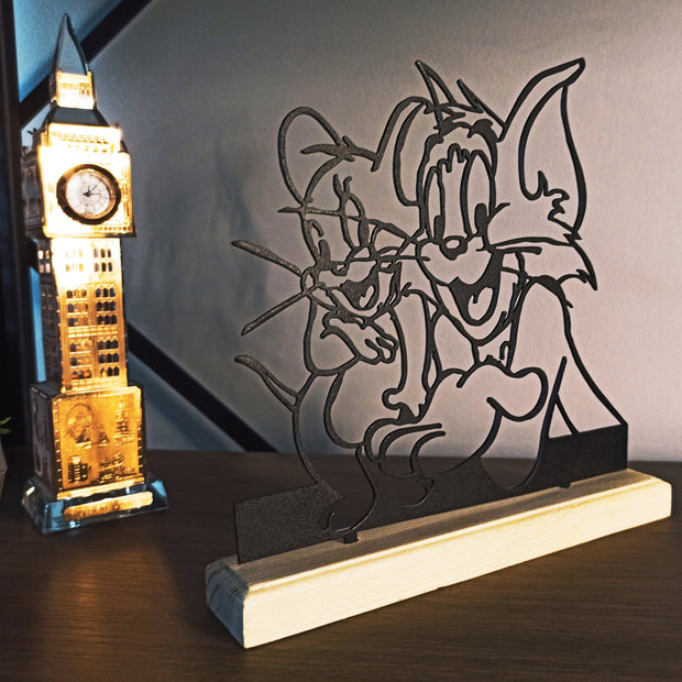 Wire sculpture of Tom Jerry , pet memorial, pet portrait, wire art, gift, desk decor, desk accessories, Shelf Decor, Bookshelf decor