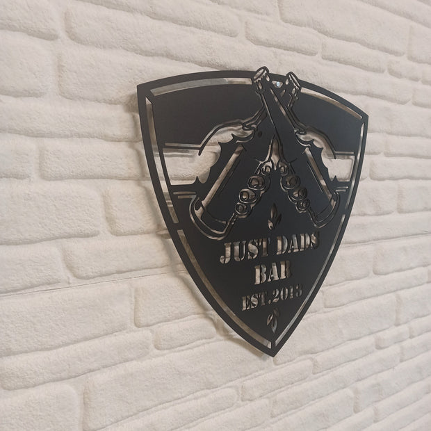 Benutzerdefiniertes Bar-Thema-Metallwandschild, benutzerdefiniertes Bierflaschen-Familiennamensschild, Bar-Bier-Thema-Metallschild, benutzerdefinierte Pub-Wanddekoration, Mancave-Schild