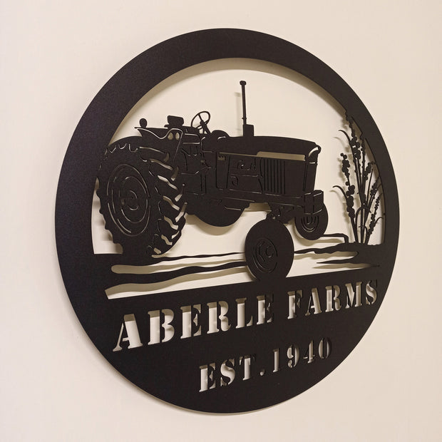 Personalized Farm Sign, Established Date, Metal Sign Personalized, Tractor Sign, Metal sign,corn stalks, Tractor Decor , Family Name Sign