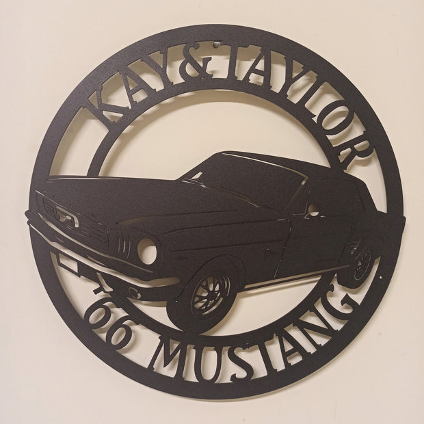 Ford Mustang 1966 Metallschild, 1966 Mustang, Garagenschild, Autoschild, Mustang 2-Türer Hardtop