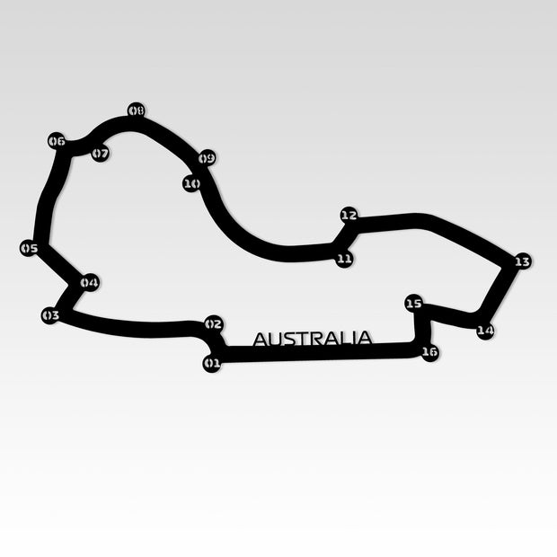 Panneau métallique de carte Grandprix d'australie, Art mural en métal de formule 1 F1 Grandprix, décor mural en métal de carte d'australie F1