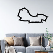 Panneau métallique de carte Grandprix d'australie, Art mural en métal de formule 1 F1 Grandprix, décor mural en métal de carte d'australie F1