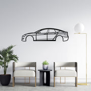 Tesla Model S Silhouette Metal Wall Art