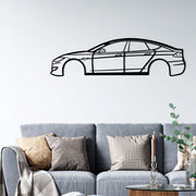 Tesla Model S Silhouette Metal Wall Art