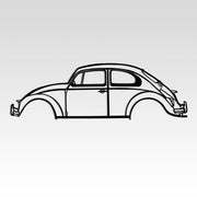 VW Beetle Silhouette Metal Wall Art