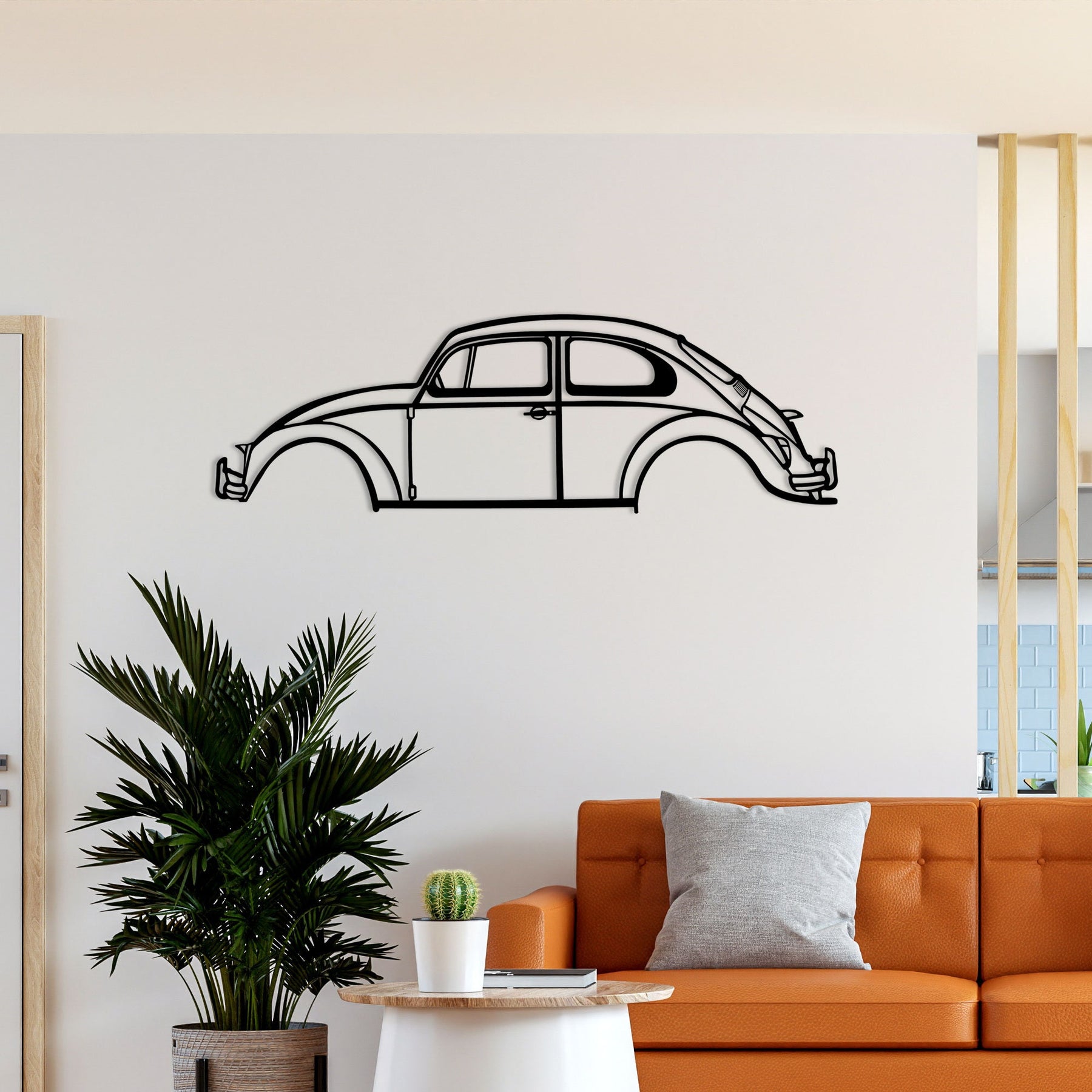 VW Beetle Silhouette Metal Wall Art – craftsens