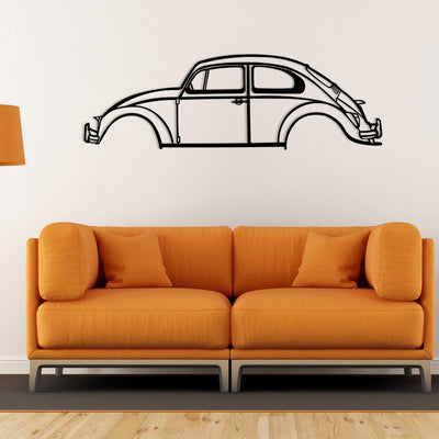 VW Beetle Silhouette Metal Wall Art