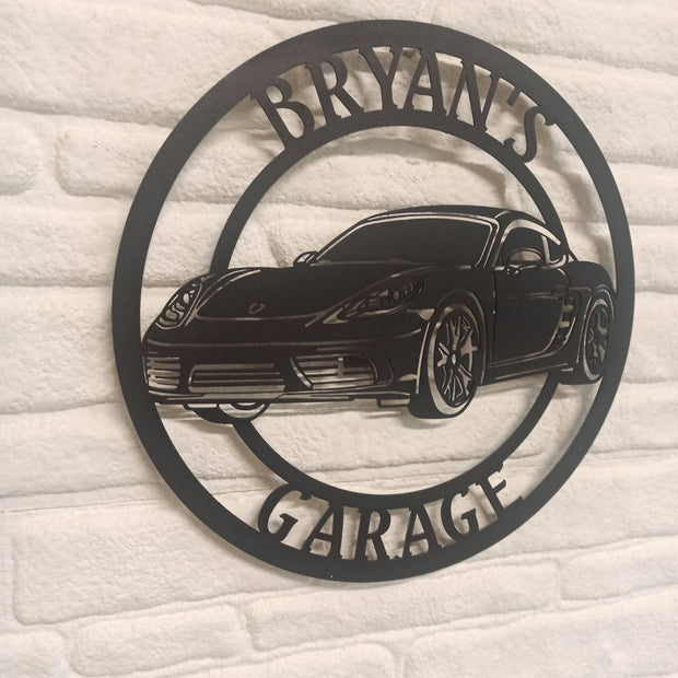 Benutzerdefiniertes 718 Cayman Theme Metallwandschild, 718 Cayman Metallwandkunst, individuelles Cayman Garagenschild, personalisiertes Garagenfamilienschild