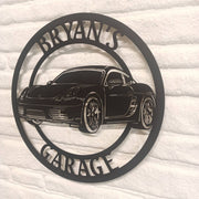 Benutzerdefiniertes 718 Cayman Theme Metallwandschild, 718 Cayman Metallwandkunst, individuelles Cayman Garagenschild, personalisiertes Garagenfamilienschild