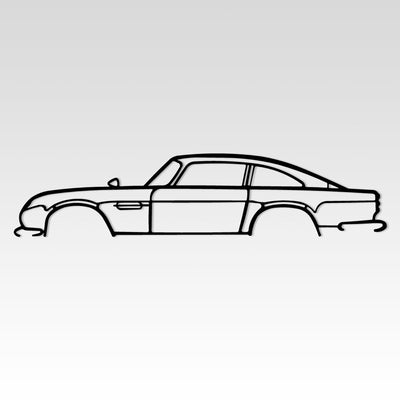 Aston Martin DB6 Silhouette Metallwandkunst