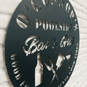 Hinterhof-Bar und Grill, individuelles Metallschild, personalisiertes Barschild, Whiskey-Schild, Metall-Familiennamensschild, Pub-Schild, Pub-Wanddekoration, Irish Pub
