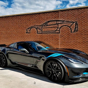 Corvette C7  Silhouette Metal Wall Art