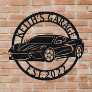 Corvette C8 Metal Sign, Chevrolet Sign, Garage sign,