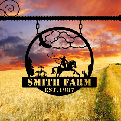 Personalized Farm Sign With Established Date, Metal Sign Personalized, Metal Sign Custom, Metal sign,corn stalks, tractor , Family Name Sign