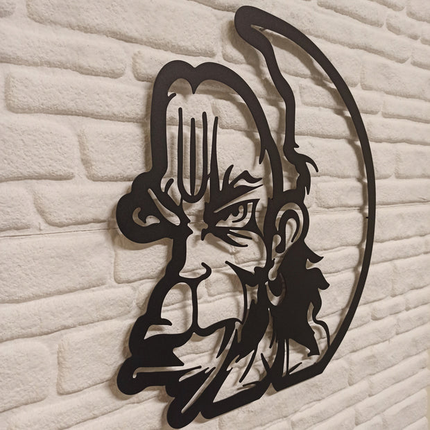 Hanuman Metal Wall Art, Mur en métal abstrait, Art mural en métal, Seigneur Hanuman, Art personnalisé, Sculpture murale en métal