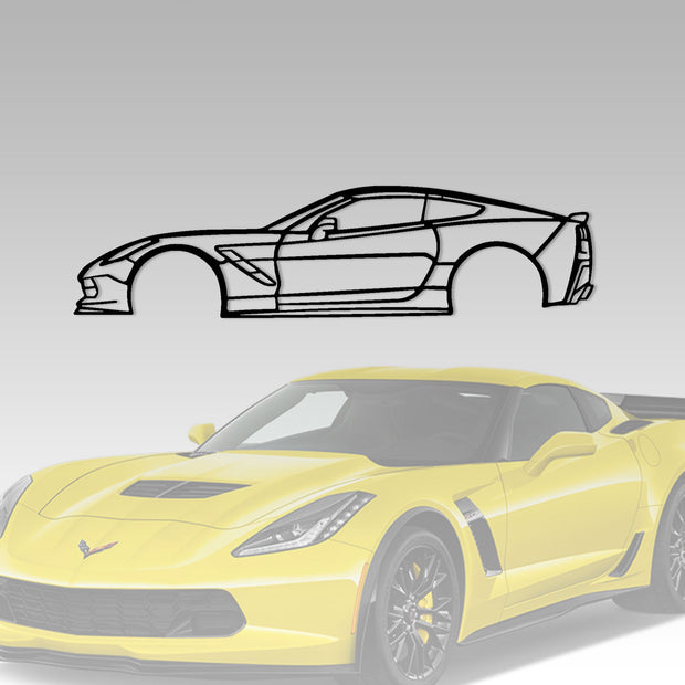 Corvette C7  Silhouette Metal Wall Art
