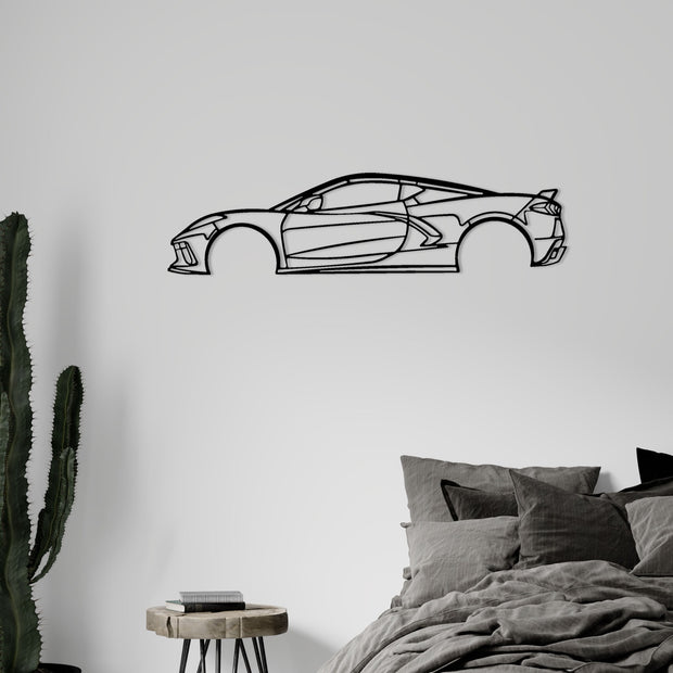 Corvette C8  Silhouette Metal Wall Art