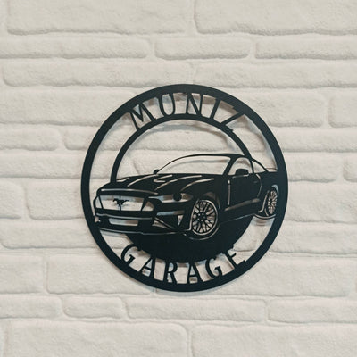 Panneau métallique Ford Mustang, panneau de garage, panneau de voiture