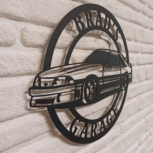 Panneau métallique Ford Mustang, corps de renard mustang, panneau de garage, panneau de voiture